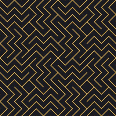 Paketleme ve lüks ürünlerin tasarımı için soyut, dikişsiz geometrik, altın doğrusal desen. Duvar kağıdı, yüzey, web tasarımı, tekstil, dekor için vektör illüstrasyonu.