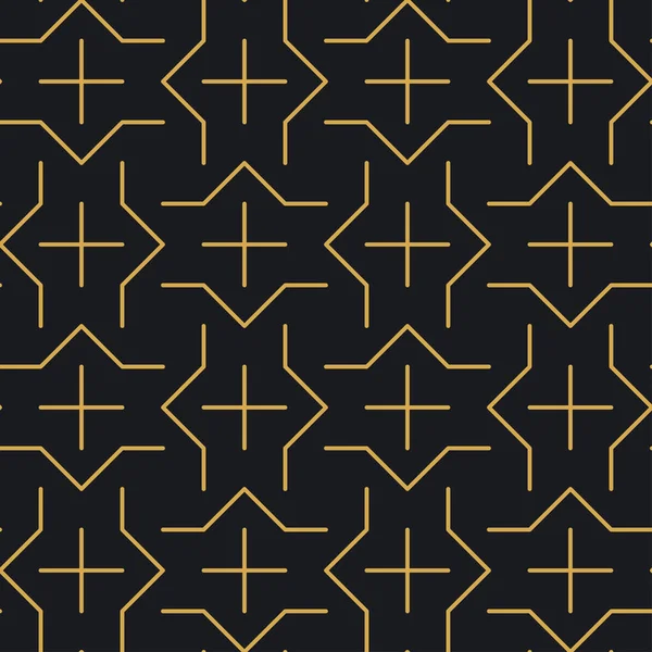 Paketleme ve lüks ürünlerin tasarımı için soyut, dikişsiz geometrik, altın doğrusal desen. Duvar kağıdı, yüzey, web tasarımı, tekstil, dekor için vektör illüstrasyonu.