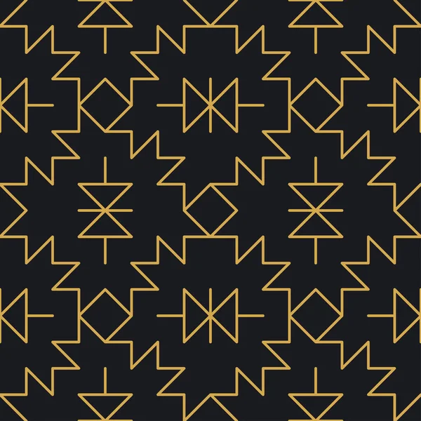 Paketleme ve lüks ürünlerin tasarımı için soyut, dikişsiz geometrik, altın doğrusal desen. Duvar kağıdı, yüzey, web tasarımı, tekstil, dekor için vektör illüstrasyonu.