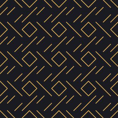 Paketleme ve lüks ürünlerin tasarımı için soyut, dikişsiz geometrik, altın doğrusal desen. Duvar kağıdı, yüzey, web tasarımı, tekstil, dekor için vektör illüstrasyonu.