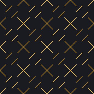 Paketleme ve lüks ürünlerin tasarımı için soyut, dikişsiz geometrik, altın doğrusal desen. Duvar kağıdı, yüzey, web tasarımı, tekstil, dekor için vektör illüstrasyonu.