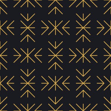 Paketleme ve lüks ürünlerin tasarımı için soyut, dikişsiz geometrik, altın doğrusal desen. Duvar kağıdı, yüzey, web tasarımı, tekstil, dekor için vektör illüstrasyonu.