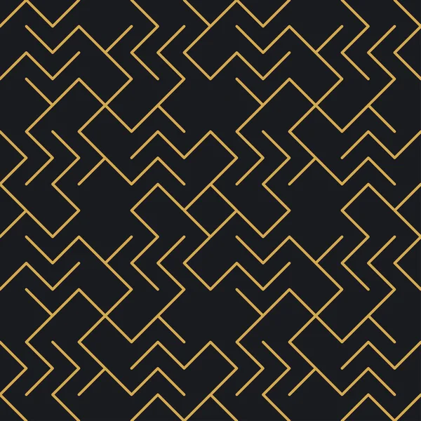 Paketleme ve lüks ürünlerin tasarımı için soyut, dikişsiz geometrik, altın doğrusal desen. Duvar kağıdı, yüzey, web tasarımı, tekstil, dekor için vektör illüstrasyonu.