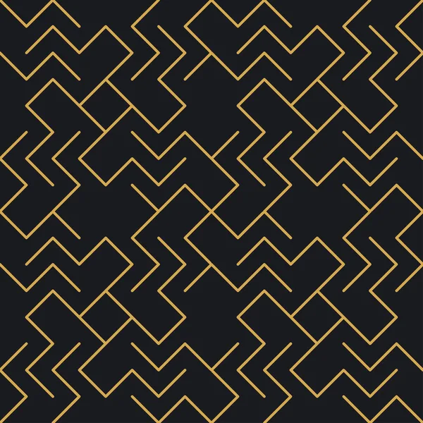 Paketleme ve lüks ürünlerin tasarımı için soyut, dikişsiz geometrik, altın doğrusal desen. Duvar kağıdı, yüzey, web tasarımı, tekstil, dekor için vektör illüstrasyonu.