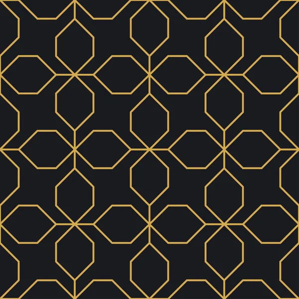 Paketleme ve lüks ürünlerin tasarımı için soyut, dikişsiz geometrik, altın doğrusal desen. Duvar kağıdı, yüzey, web tasarımı, tekstil, dekor için vektör illüstrasyonu.