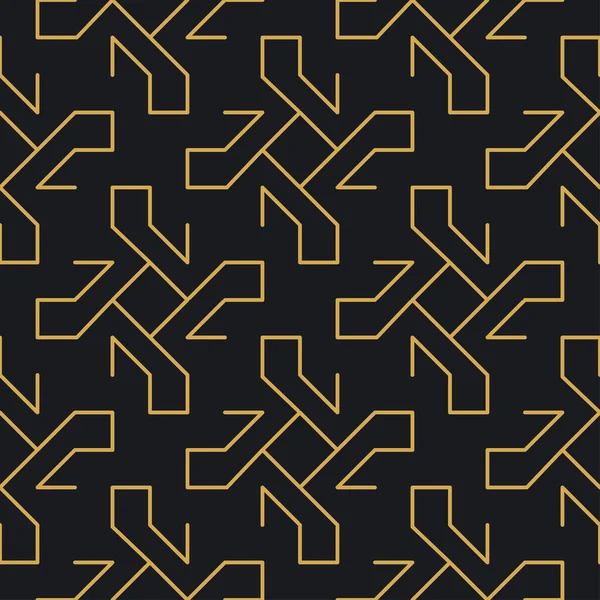 Paketleme ve lüks ürünlerin tasarımı için soyut, dikişsiz geometrik, altın doğrusal desen. Duvar kağıdı, yüzey, web tasarımı, tekstil, dekor için vektör illüstrasyonu.