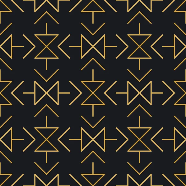 Paketleme ve lüks ürünlerin tasarımı için soyut, dikişsiz geometrik, altın doğrusal desen. Duvar kağıdı, yüzey, web tasarımı, tekstil, dekor için vektör illüstrasyonu.