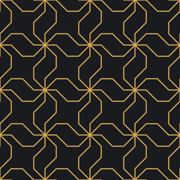 Paketleme ve lüks ürünlerin tasarımı için soyut, dikişsiz geometrik, altın doğrusal desen. Duvar kağıdı, yüzey, web tasarımı, tekstil, dekor için vektör illüstrasyonu.