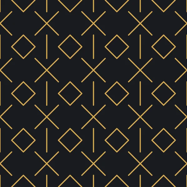 Paketleme ve lüks ürünlerin tasarımı için soyut, dikişsiz geometrik, altın doğrusal desen. Duvar kağıdı, yüzey, web tasarımı, tekstil, dekor için vektör illüstrasyonu.