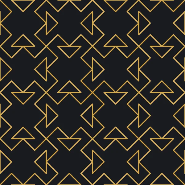 Paketleme ve lüks ürünlerin tasarımı için soyut, dikişsiz geometrik, altın doğrusal desen. Duvar kağıdı, yüzey, web tasarımı, tekstil, dekor için vektör illüstrasyonu.