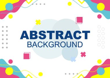 Vektör soyut arkaplan dokusu tasarımı, parlak poster, afiş beyaz ve mavi, sarı, kırmızı, gri, nokta ve çizgili element vektör çizimi