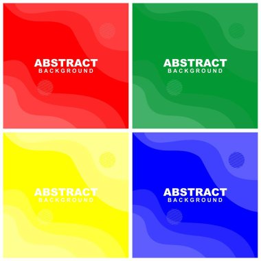 Kırmızı, mavi, yeşil ve turuncu arkaplandaki çizgili, dairesel ve artı elementi içeren renkli arkaplan dokuma vektör illüstrasyonunu ayarla. Pankart, sosyal medya şablonu, poster ve broşür için kullanılabilir.