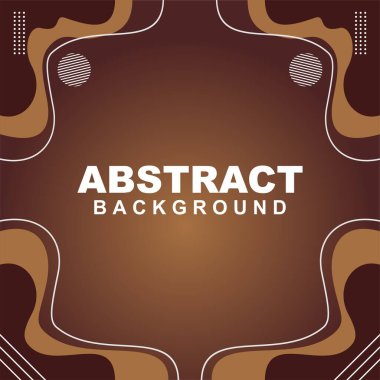 Çizgili, dairesel ve artı elementli kahverengi arkaplan desenli vektör çizimi. Pankart, sosyal medya şablonu, poster ve broşür için kullanılabilir.