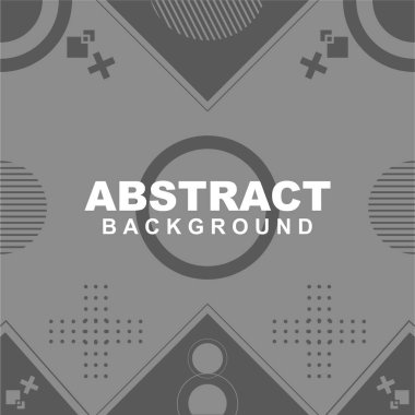 Çizgili, dairesel ve artı elementli gri arkaplan soyut doku vektör çizimi. Pankart, sosyal medya şablonu, poster ve broşür için kullanılabilir.