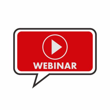 Çevrimiçi webinar düğmesi, eğitim simgesi. 