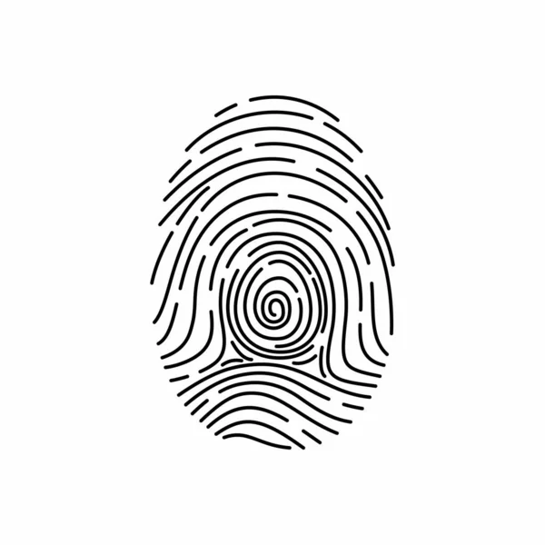 Значок Идентификации Отпечатков Пальцев Сканирования — стоковый вектор