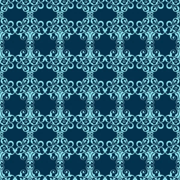 Blue seamless pattern on dark background — Stock Vector