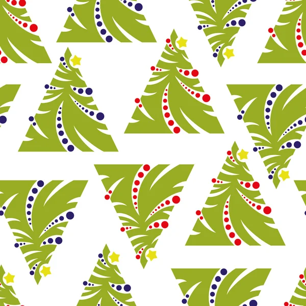 Seamless pattern of abstract Christmas tree on a white backgroun — Stock Vector