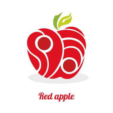 beyaz zemin üzerine kırmızı elma