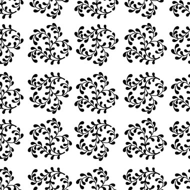 siyah beyaz bir adam dallarda Dikişsiz soyut desen