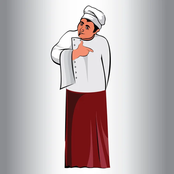 Figur man, ockupationen cook.kitchen,cook.in ett förkläde — Stock vektor