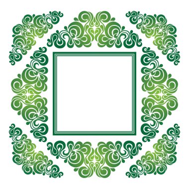 kartlar, Davetiyeler, postcards.square yeşil dekoratif öğe