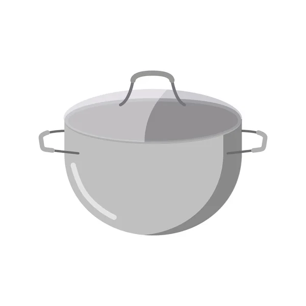 锅子和平底锅厨房 白色背景隔离 厨房用具 — 图库矢量图片