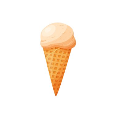Çizgi film tarzında dondurma. Beyaz arkaplanda izole edilmiş vektör.