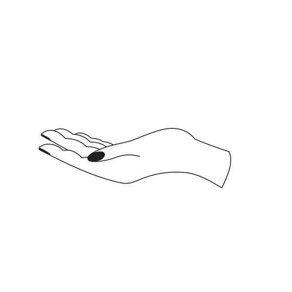 Woman Hand Icon Outline Style Elegant Female Hand Trendy Minimal — Wektor stockowy