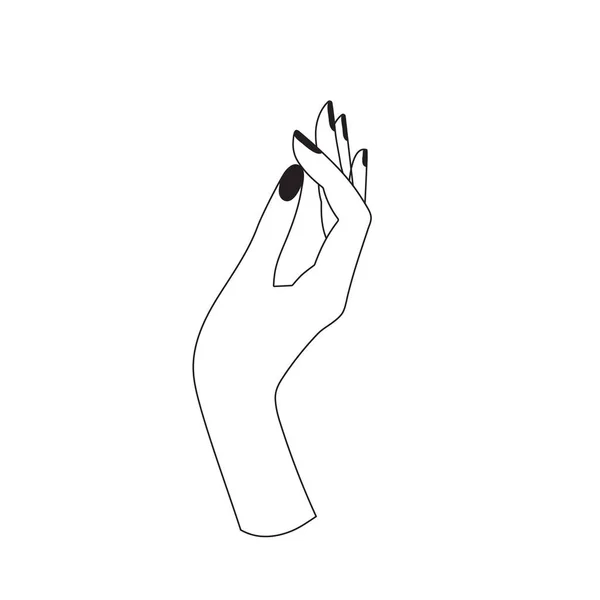 Kvindes Hånd Ikon Skitse Stil Elegant Kvindelig Hånd Trendy Minimal – Stock-vektor