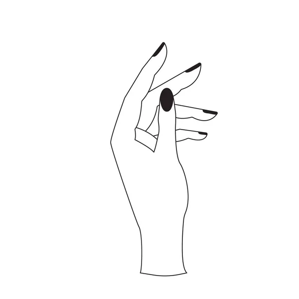 Kvindes Hånd Ikon Skitse Stil Elegant Kvindelig Hånd Trendy Minimal – Stock-vektor