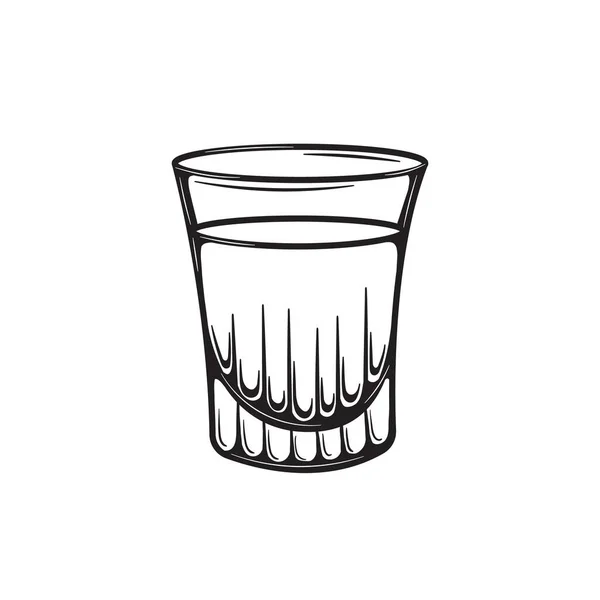 Alkoholdrycker Flaskor Gravering Vektor Set Vodka Whisky Och Konjak Isolerad — Stock vektor