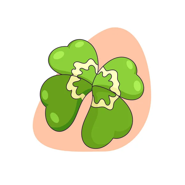 Vector Lucky Cloverleaf Auf Weißem Isoliertem Hintergrund Isoliertes Kleeblatt Mit — Stockvektor