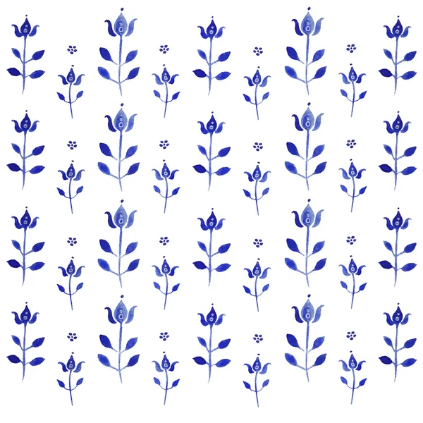 Patrón de flores azules — Vector de stock