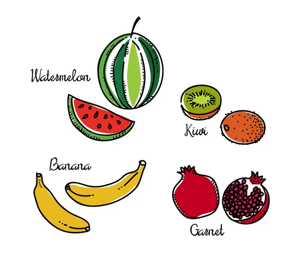 Frutas color 2 — Vector de stock