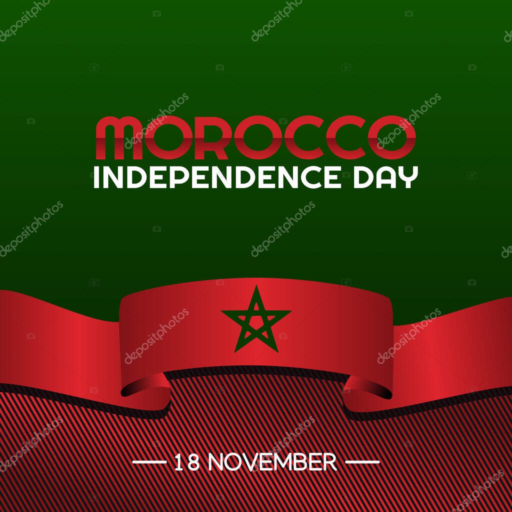 Vector graphic of Marocco independence day good for Marocco independence day celebration. flat design. flyer design.flat illustration.