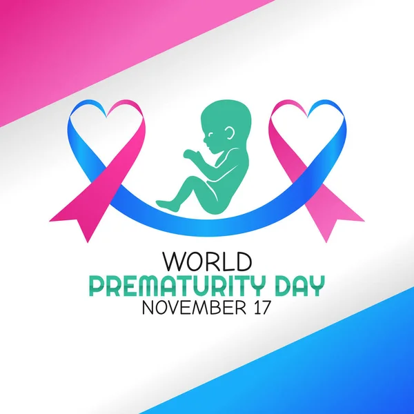Dünya Prematüre Günü 'nün vektör grafiği Dünya Prematüre Günü kutlamaları için iyidir. düz dizayn. İlan tasarımı. Düz illüstrasyon.