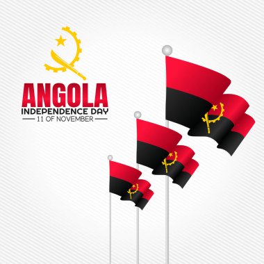 Angola 'nın bağımsızlık gününün vektör grafiği Angola' nın bağımsızlık günü kutlamaları için iyi. düz dizayn. İlan tasarımı. Düz illüstrasyon.