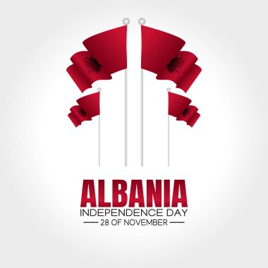 Arnavutluk 'un bağımsızlık günü için vektör grafiği Arnavutluk' un bağımsızlık günü için iyi. düz dizayn. İlan tasarımı. Düz illüstrasyon.