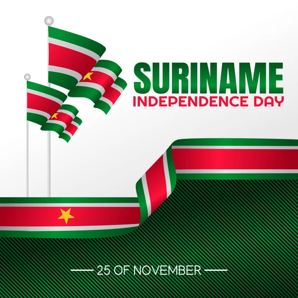 Surinam 'ın bağımsızlık gününün vektör grafiği Surinam' ın bağımsızlık günü kutlamaları için iyi. düz dizayn. İlan tasarımı. Düz illüstrasyon.