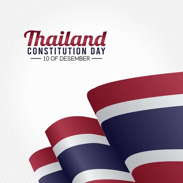 Vektor Grafika Thaiföld Alkotmány Nap Thaiföld Alkotmány Ünnepe Lapos Kialakítás — Stock Vector