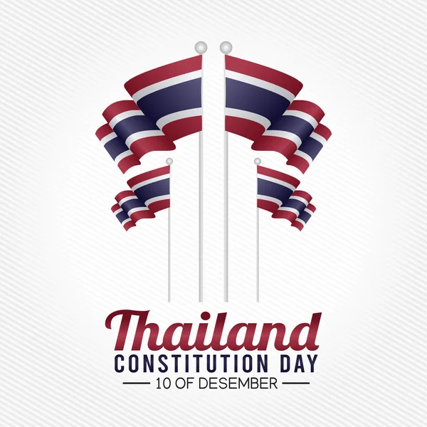 Vektor Grafika Thaiföld Alkotmány Nap Thaiföld Alkotmány Ünnepe Lapos Kialakítás — Stock Vector