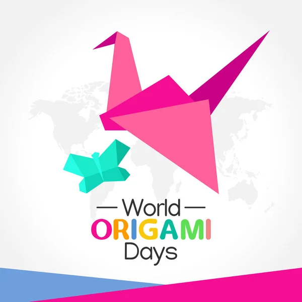 Vektorová Grafika Světové Origami Den Dobré Pro Světovou Oslavu Origami — Stockový vektor