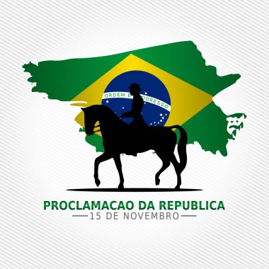 Proclamao da repblica 'nın vektör grafiği repblica kutlaması için iyidir. düz dizayn. Broşür tasarımı. Düz çizim. Tercümesi: Cumhuriyet Bildirgesi.