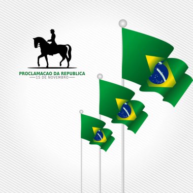 Proclamao da repblica 'nın vektör grafiği repblica kutlaması için iyidir. düz dizayn. Broşür tasarımı. Düz çizim. Tercümesi: Cumhuriyet Bildirgesi.