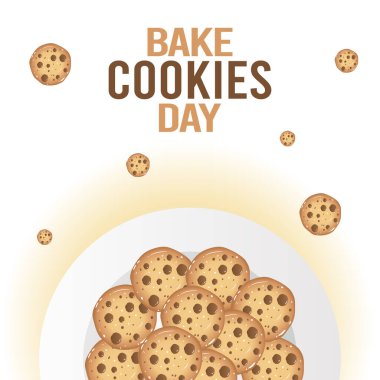 Kurabiye pişirme gününün vektör grafiği kurabiye günü kutlaması için iyidir. düz dizayn. İlan tasarımı. Düz illüstrasyon.