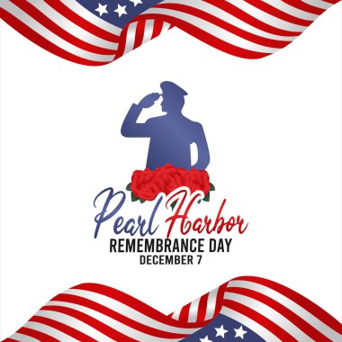 vector graphic of pearl harbor remembrance day good for pearl harbor remembrance day celebration. flat design. flyer design.flat illustration. clipart