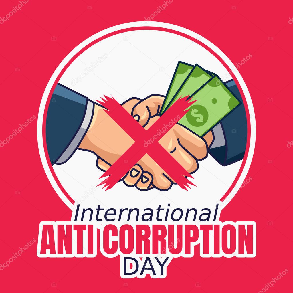 vector graphic of international anti corruption day good for international anti corruption day celebration. flat design. flyer design.flat illustration.