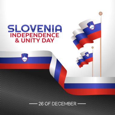 Slovenya 'nın bağımsızlık ve birlik gününün vektör grafiği Slovenya' nın bağımsızlığı ve birlik günü kutlamaları için iyidir. düz dizayn. İlan tasarımı. Düz illüstrasyon.
