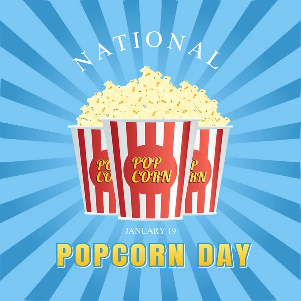 Grafica Vettoriale Della Giornata Nazionale Dei Popcorn Buono Festa Nazionale — Vettoriale Stock